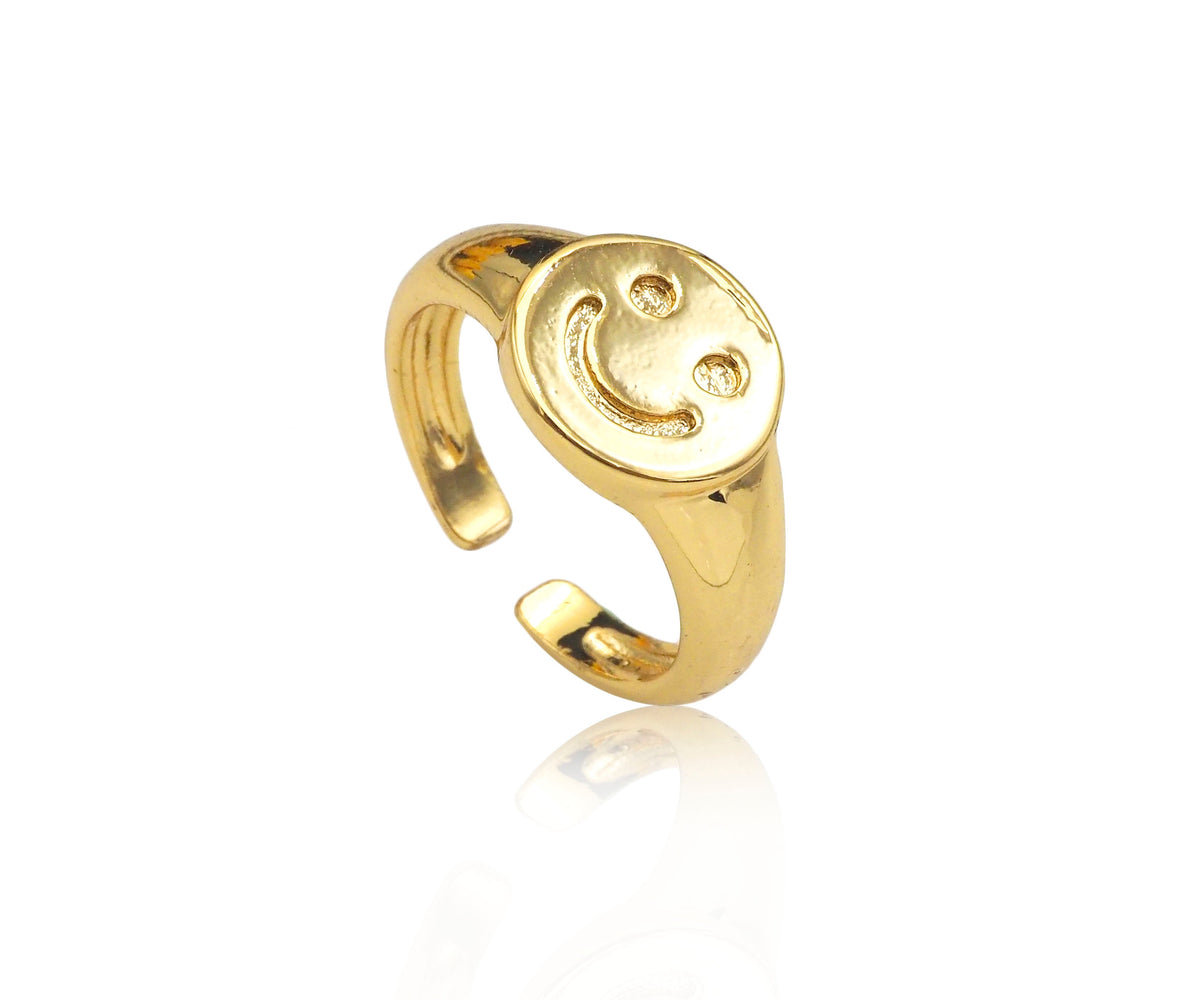 Smiley Face Adjustable Ring, Sku#X201