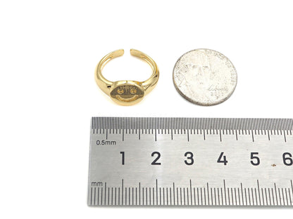 Smiley Face Adjustable Ring, Sku#X201
