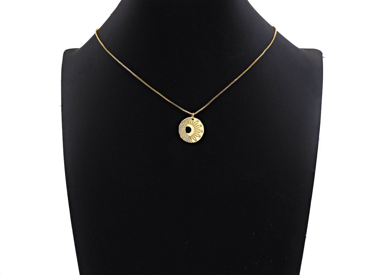 CZ Micro Pave Radical Light Cresent Moon Charm, sku#L374