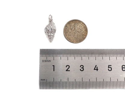 CZ Micro Pave Sea Snail Shape Pendant/Charm, sea shell charm, Sku#L401