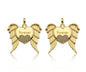 CZ Micro Pave Forever Word On Heart With Wings Shape Pendant, 18K Gold Filled Heart Charm, Necklace Bracelet Charm Pendant,30x31mm,Sku#LD130