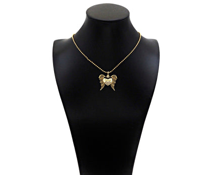 CZ Micro Pave Forever Word On Heart With Wings Shape Pendant, 18K Gold Filled Heart Charm, Necklace Bracelet Charm Pendant,30x31mm,Sku#LD130