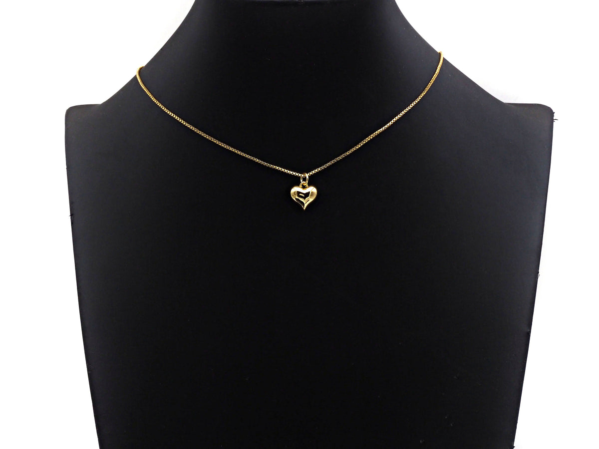 Gold silver Puffy Heart charm, sku#L377