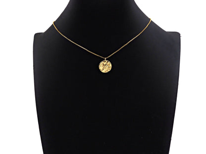 Pave Multi Stars Hammered Coin Pendant/Charm, Sku#L403