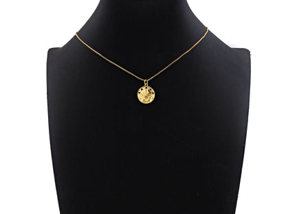 CZ Micro Pave Luck North Star Coin Pendant/Charm,Sku#L405