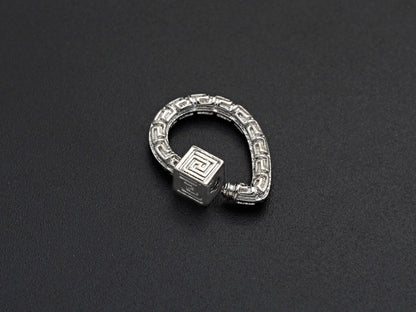 NEW Engraved Teardrop Shape Clasp, CZ Pave Clasp, Gold/Silve