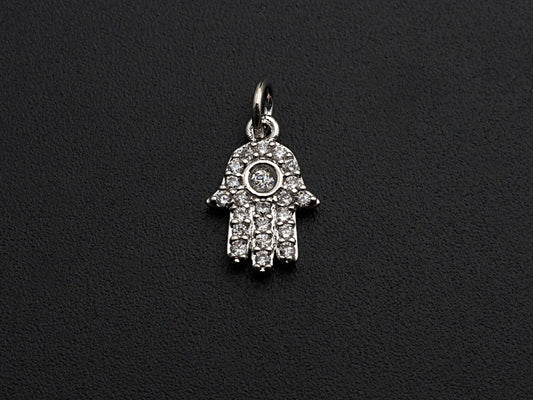 CZ Micro Pave Hamsa Hand charm,sku#L275
