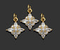 Gold Filled Big Clear CZ Micro Pave Flower Shape Pendant, 14K Gold Filled Charm, Necklace Bracelet Charm Pendant,12x15mm,Sku#CP27
