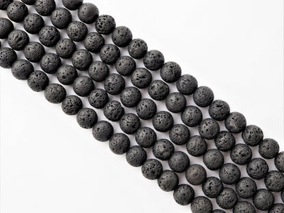 Wholesale Black Lava Round Beads, 4mm/6mm/8mm/10mm/12mm/14mm
