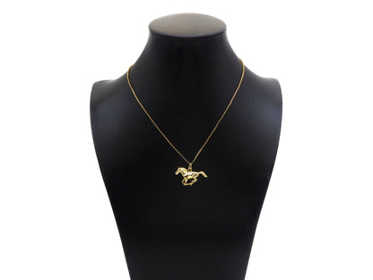 18K Gold Filled Running Horse Shape Pendant,Sku#z1352