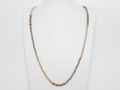 36 Long Hand Knotted Multi Color Crystal Necklace, sku #D30C