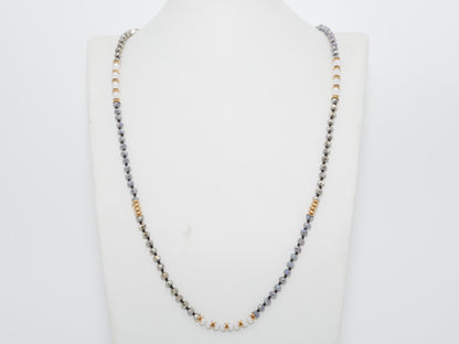 36 Long Hand Knotted Multi Color Crystal Necklace, sku #D30C