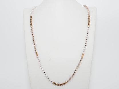 36 Long Hand Knotted Multi Color Crystal Necklace, sku #D30C