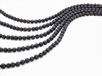 Wholesale Black Lava Round Beads, 4mm/6mm/8mm/10mm/12mm/14mm