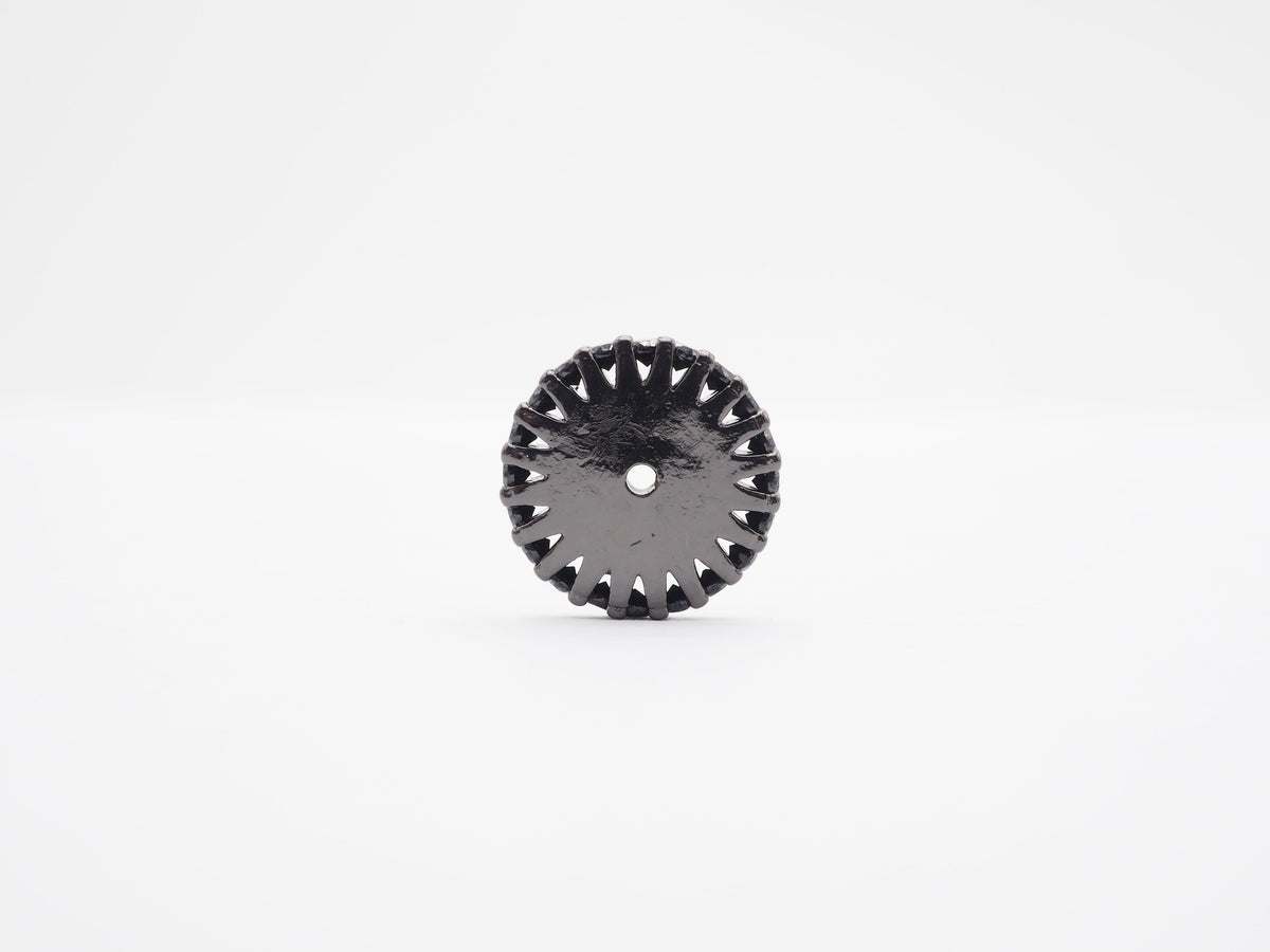 Black CZ Micro Pave On Black Flower Wheel Spacer Beads, Cubic Zirconia Coin Spacer Beads, Micro Pave Beads,6/8/10/12mm, sku#C73
