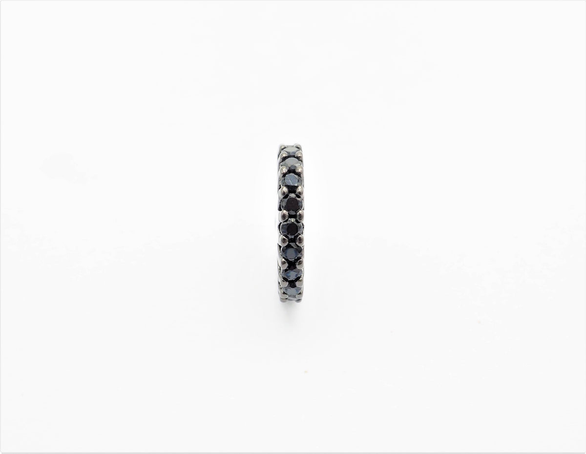 Black CZ Micro Pave On Black Flower Wheel Spacer Beads, Cubic Zirconia Coin Spacer Beads, Micro Pave Beads,6/8/10/12mm, sku#C73