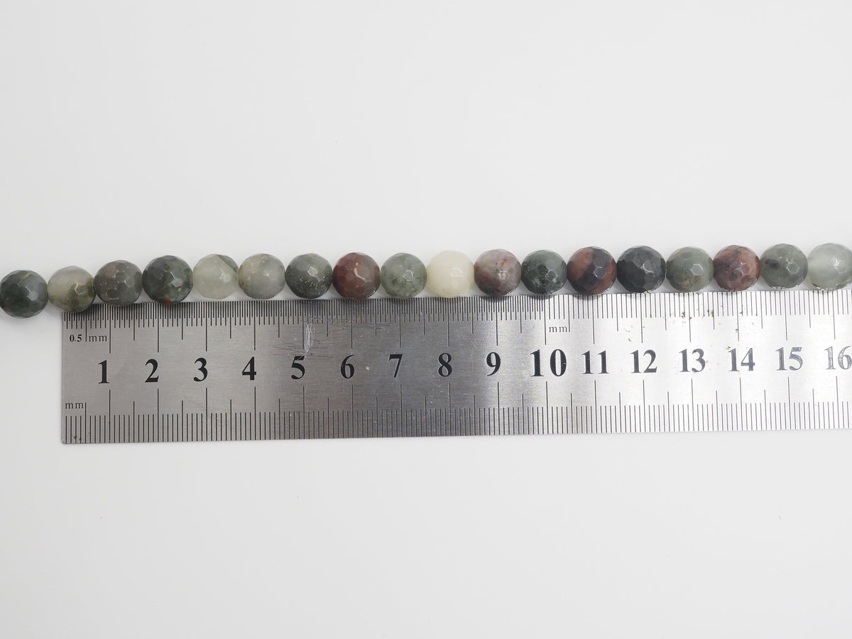 Natural Faceted Round Blood Stone beads