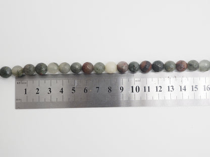 Natural Faceted Round Blood Stone beads