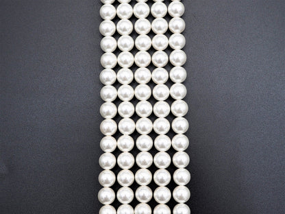 High Quality White Mother of Pearl Round Smooth Beads, Sku#U316