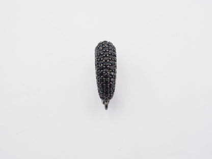 Black CZ Pave On Black Micro Pave Rhodium Plated Pendant Enhancer Bail with Latch-Back Closure, Pendant Enhancer,6x20x13mm, sku#C87