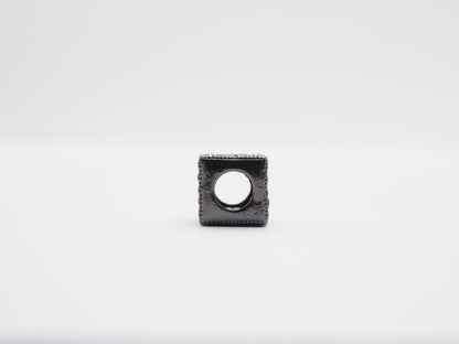 7mm Black CZ Pave On Black Big Hole Cube Spacer Micro Pave Beads, Cubic Zirconia Cube Space Beads, SKU#C77