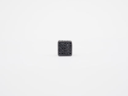 7mm Black CZ Pave On Black Big Hole Cube Spacer Micro Pave Beads, Cubic Zirconia Cube Space Beads, SKU#C77