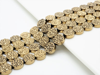 Natural Gold Druzy Style Hematite Beads, S101