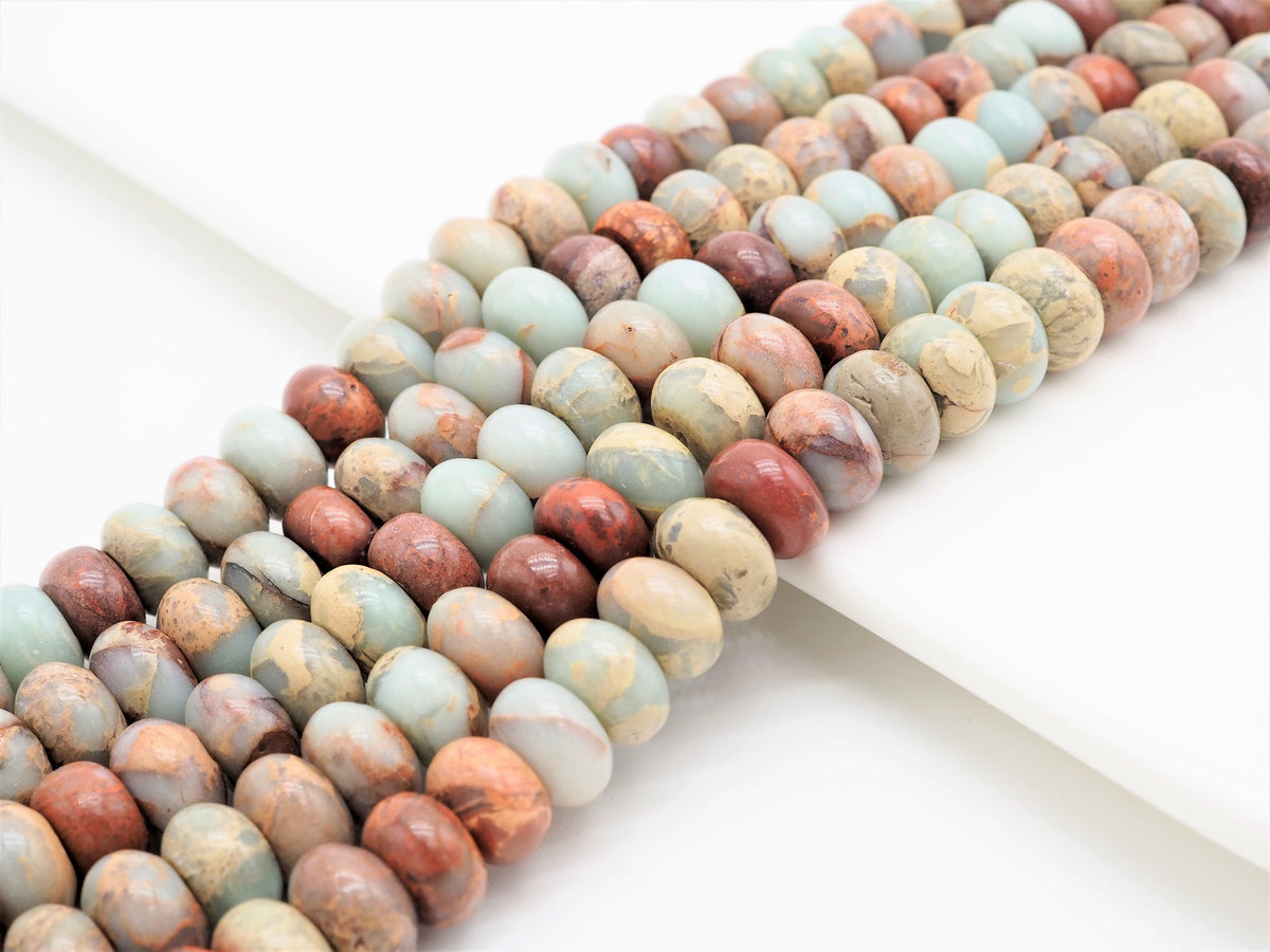 Quality Natural Serpentine Rondelle Smooth Beads, Sku#U313C