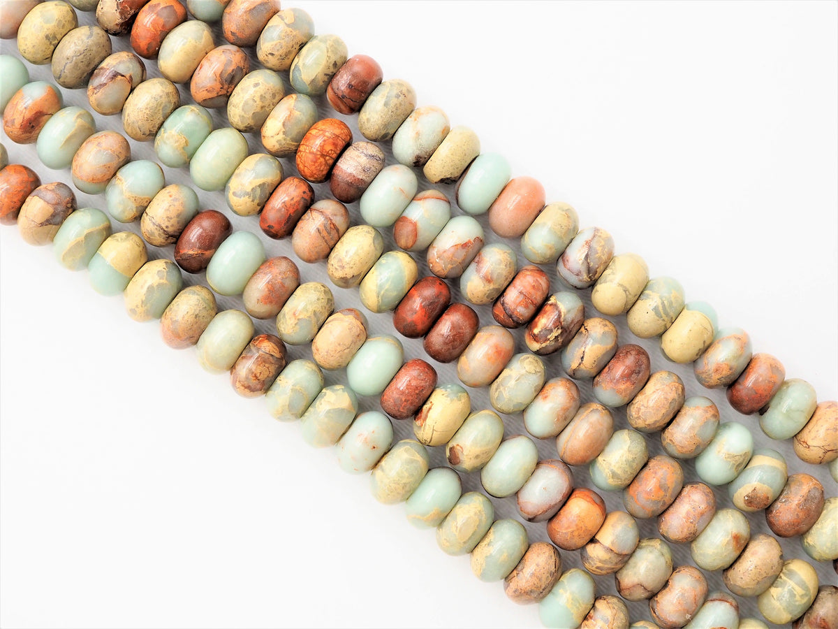Quality Natural Serpentine Rondelle Smooth Beads, Sku#U313C