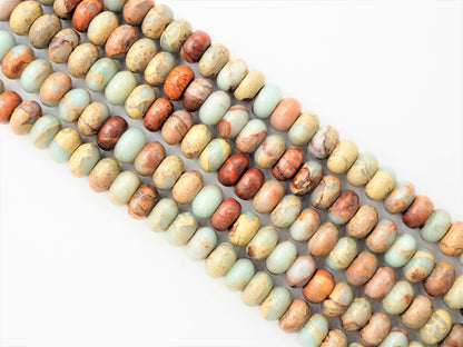Quality Natural Serpentine Rondelle Smooth Beads, Sku#U313C