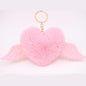Heart Wings Wool Ball Keychain