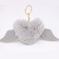 Heart Wings Wool Ball Keychain