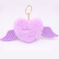 Heart Wings Wool Ball Keychain