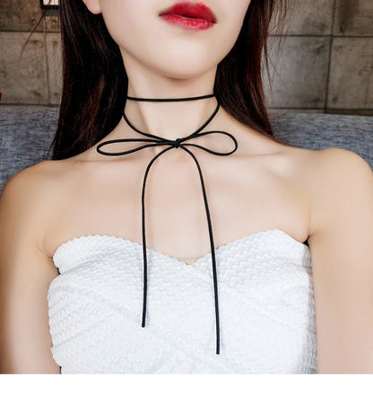 Gothic Bow-knot Wrap Choker Necklace