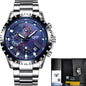 Business Elegant Men's  Watch With Chronometers Day View  Fluorescent Hands Excellent Look Unique Design Perfect Gift For Your Man
