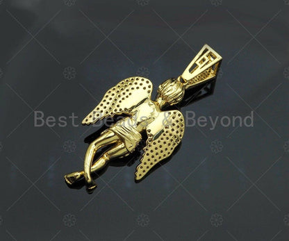 CZ Micro Pave Large Prayer Angel Shape Pendant/Charm, sku#L491