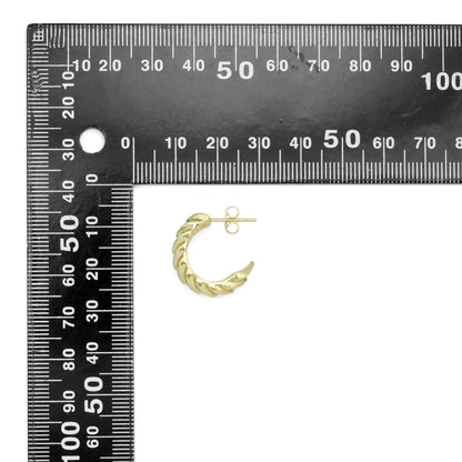 Clear CZ wheat flower hoop Earrings, Sku#A410