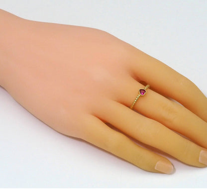 Gold Colorful CZ Heart Adjustable Ring, Sku#JL177