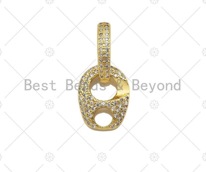 CZ Micro Pave Soda Tab Shape Pendant/Charm,Cubic Zirconia Charm, Necklace Bracelet Charm Pendant,9x11mm/12x16mm, Sku#LK221