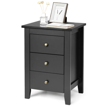 Nightstand End Beside Table Drawers Modern Storage Bedroom Furniture