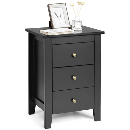 Set of 2 Nightstand End Beside Table Drawers