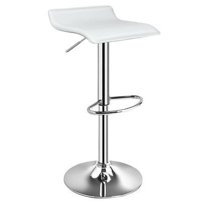 Set of 2 Adjustable PU Leather Backless Bar Stools