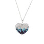 Bubble Heart Pendant in Solid Sterling Silver Made with Swarovski Elements