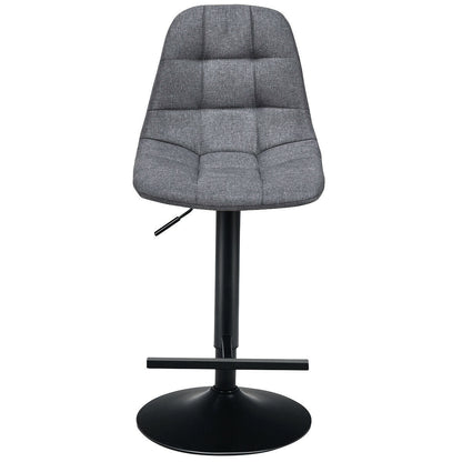 2 Pieces Adjustable Bar Stools Swivel Counter Height Linen Chairs-Brown