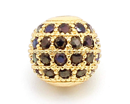 6mm/8mm/10mm Black CZ Micro Pave Ball Beads, sku#G307