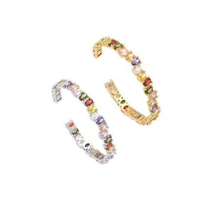 Colorful CZ Cuff Bracelet, Sku#X29