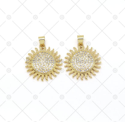 CZ Sunflower Charm, Sku#LK525