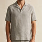 European And American Polyester Men's Short-sleeved Shirt In Gray Color