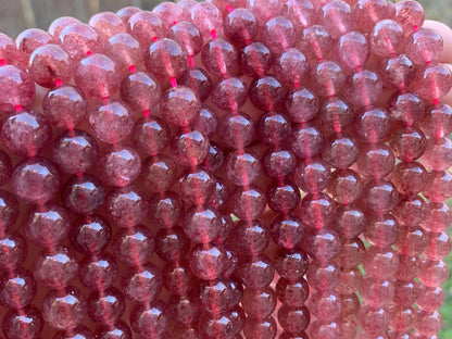 Top Quality Genuine Strawberry Quartz Beads, U1223
