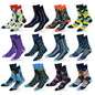 12-Pack: Cotton Fashion Patterned Men's Socks